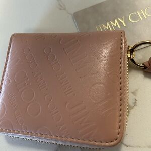 Jimmy Choo Pink Embossed Leather Wallet